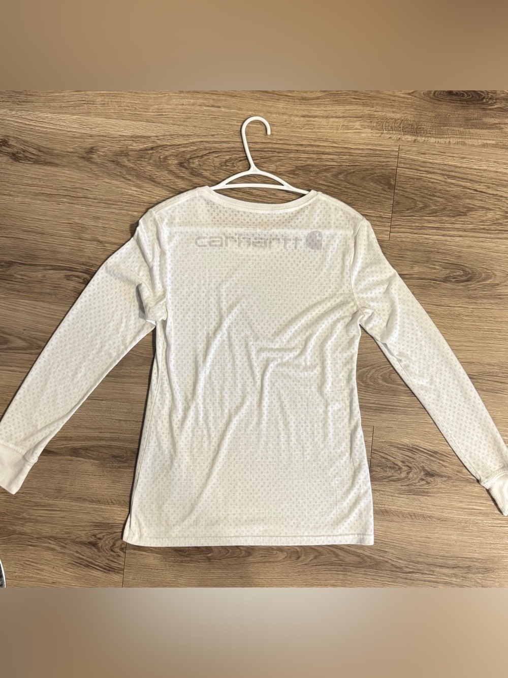 Carhartt White Logo Print Long-Sleeve Women's Crew Neck Tee | Medium - Picture 6 of 6